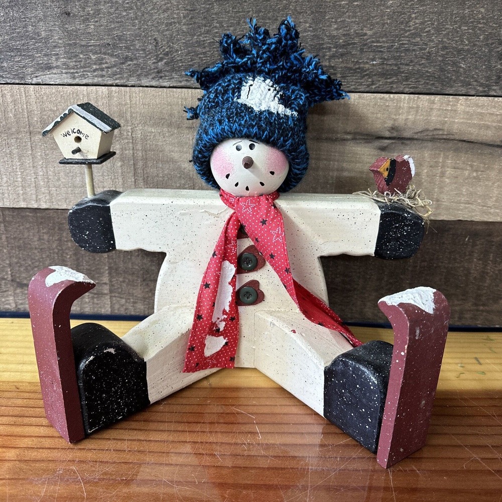 Wooden Snowman Shelf Sitter Holiday Decor